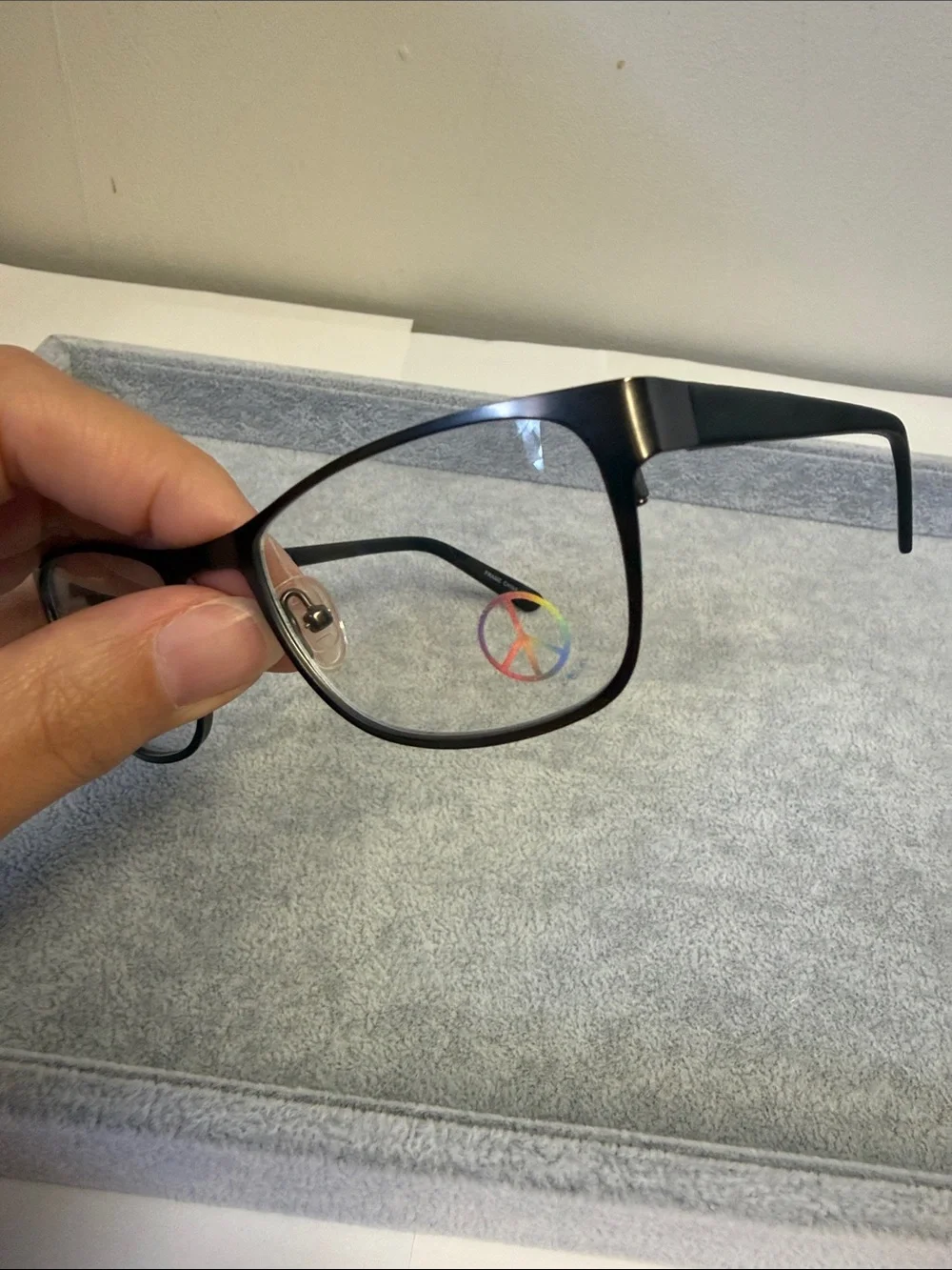 Ideal Optics Metro Sleek Black and Gunmetal Semi-Rim Eye Glasses Eyesize 50